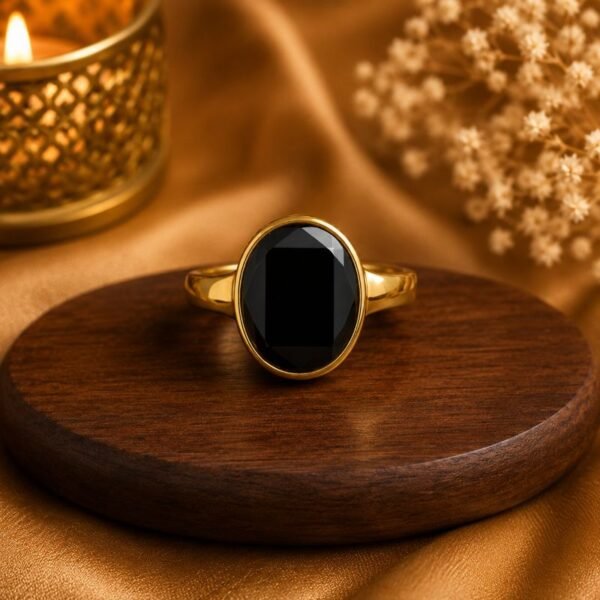 Premium Hessonite (Gomed) Stone Brass Ring | गोमेद रत्न ब्रास रिंग | Size- Adjustable gomed-hessonite-stone-brass-ring-jyotishshop