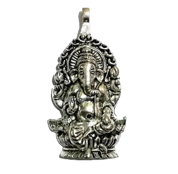 High Quality Silver Metal Ganesha Pendant | Size 57x27 mm Pd 1 Jyotishshop