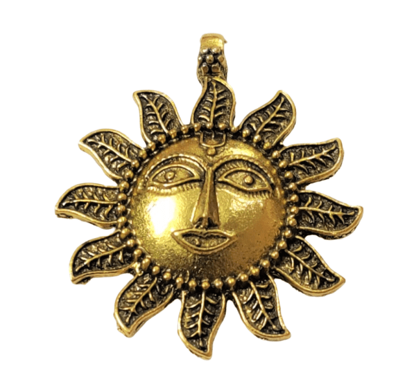High Quality German Silver Oxidized Zinc Alloy Sun Pendant | Size 45X54 mm Pd 22 Jyotishshop 600x555