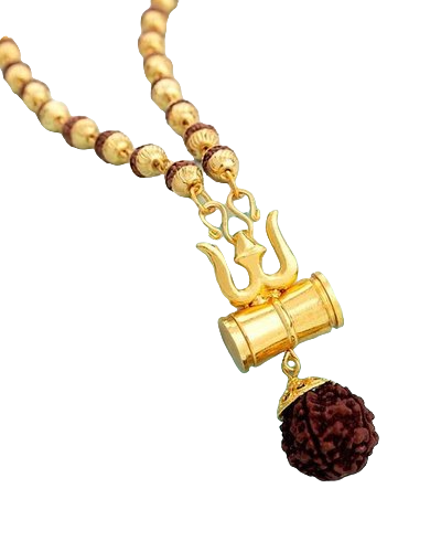 Shiv Shakti Trishul Damru Rudraksha Locket In Brass(शिव शक्ति त्रिशूल डमरू रुद्राक्ष लॉकेट)-(Only Locket) Ssgj Shiv Shakti Trishul Damru Rudraksha Locket Jyotishshop