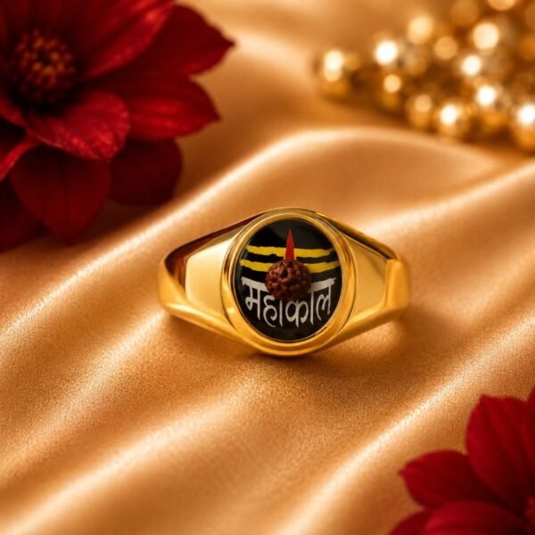 Premium Ashtadhatu High Quality Mahakal Ring With Rudraksh | अष्टधातु रुद्राक्ष महाकाल रिंग ashtadhatu-mahakal-ring-jyotishshop