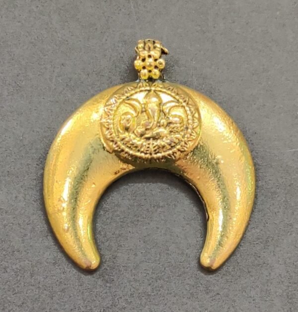 High Quality Metal Gold Plated Chandra Ganesh Pendant | Size 40x25 mm Chandra Ganesh Locket Jyotishshop 600x627