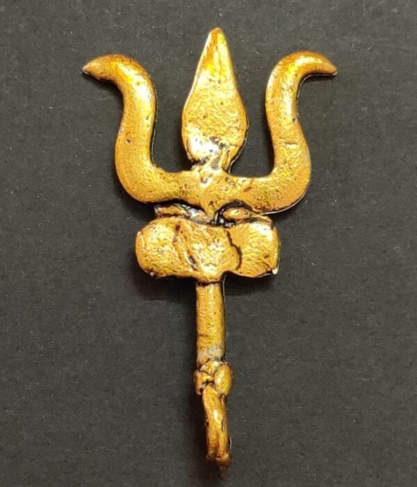 Golden Metal Trishul Locket Jyotishshop 600x701