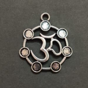 Seven Chakra Metal Om Pendant | Size 32x30 mm