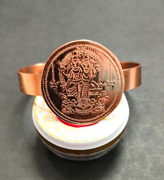 High Quality Shiv Parivar Copper Kada (कॉपर कड़ा) -Size- Adjustable Shiv Parivar Copper Bracelet Jyotishshop