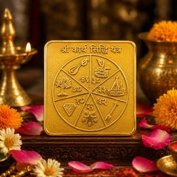 Very Heavy Quality Ashthdhatu Shri Karya Siddhi Yantra(अष्टधातु श्री कार्य सिद्धि यन्त्र) | Size-3.5x3.5 inch | Weight-217 gram shri_karyasiddhi_yantra_heavy_jyotishshop