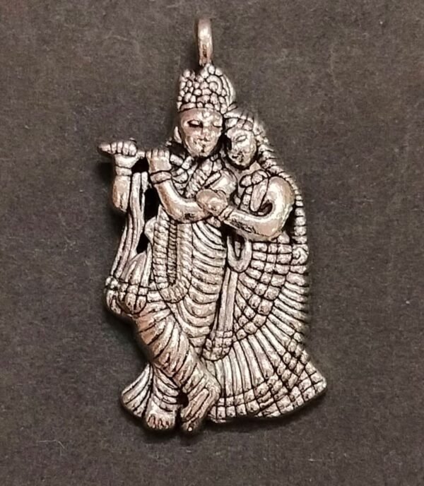 Radhakrishna Locket Silver Jyotishshop 34mm 600x688