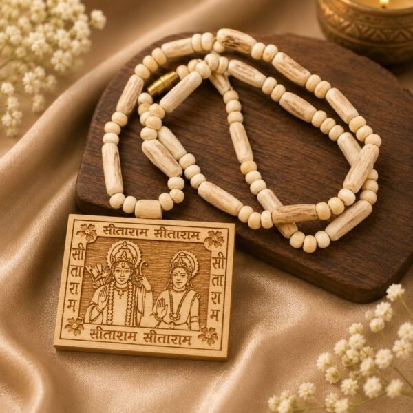 Tulsi Mala With Sita Ram Pendant(तुलसी माला) ramsita-tulsi-mala-jyotishshop